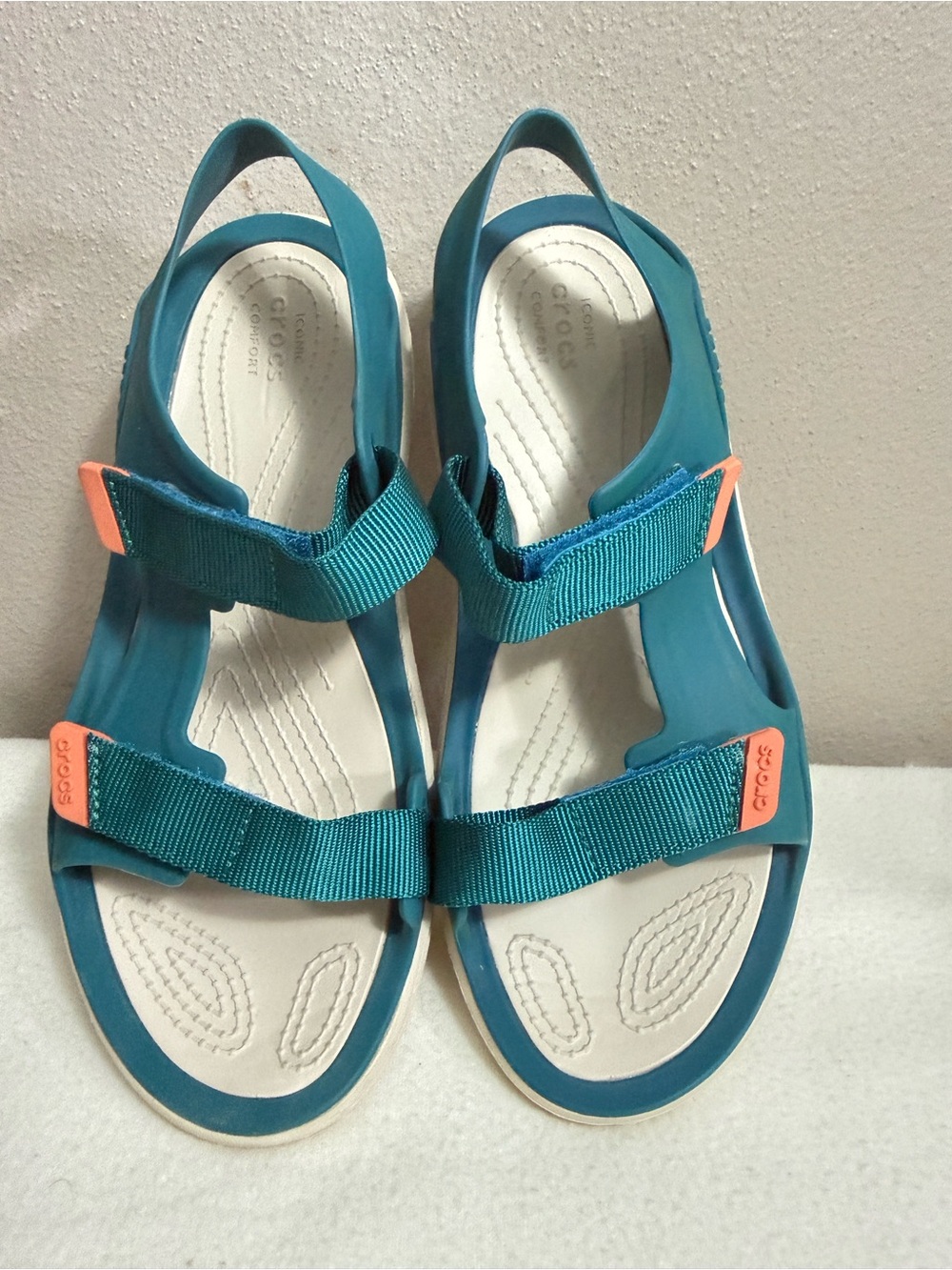 Crocs Swiftwater Teal Turquoise Strappy Sport Sandals Women's Size 10 NWOT